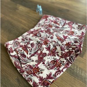 EUC Loft Paisley Print Linen Cotton Shorts